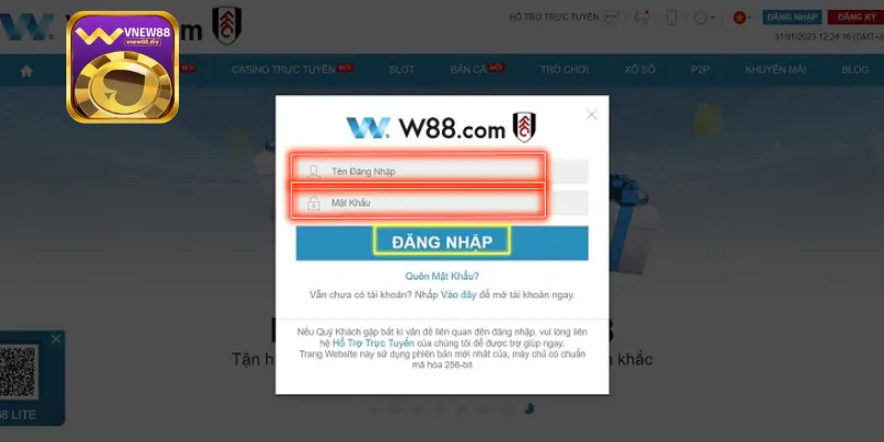 Quy trình các bước đăng nhập W88 dễ dàng